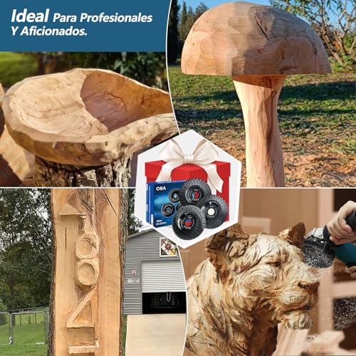 OBA Muela Amoladora 125mm, 3 Pedazos OBA Discos Madera Amoladora Discos para Amoladoras Angulares de Carburo de Tungsteno,molienda tallado - imagen 7