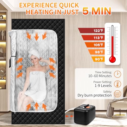 Portable Sauna Box for Home, Personal Steam Sauna 1200W, 3L Steamer, White - Image 2