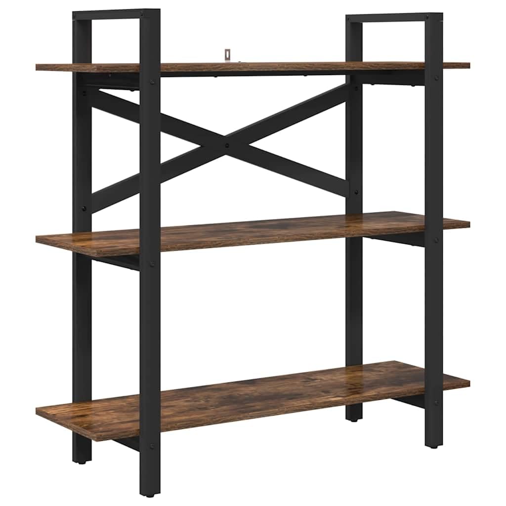 Generisch Bücherregal Geräucherte Eiche 100 x 33,5 x 102 cm Holzwerkstoff,Möbel,Regalsysteme,Bücherregale Bücherschränke-883948