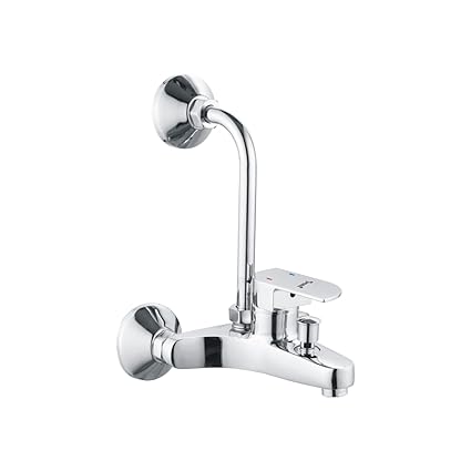 JINDAL Single Lever Wall Mixer with Bend/Wall Mounted Single Lever Basin Mixer/Chrome Finish Brass Wall Mixer/Single Lever Wall Mixer for Bathroom/Wall Mixer Kitchen/Tonti/Alive 1722