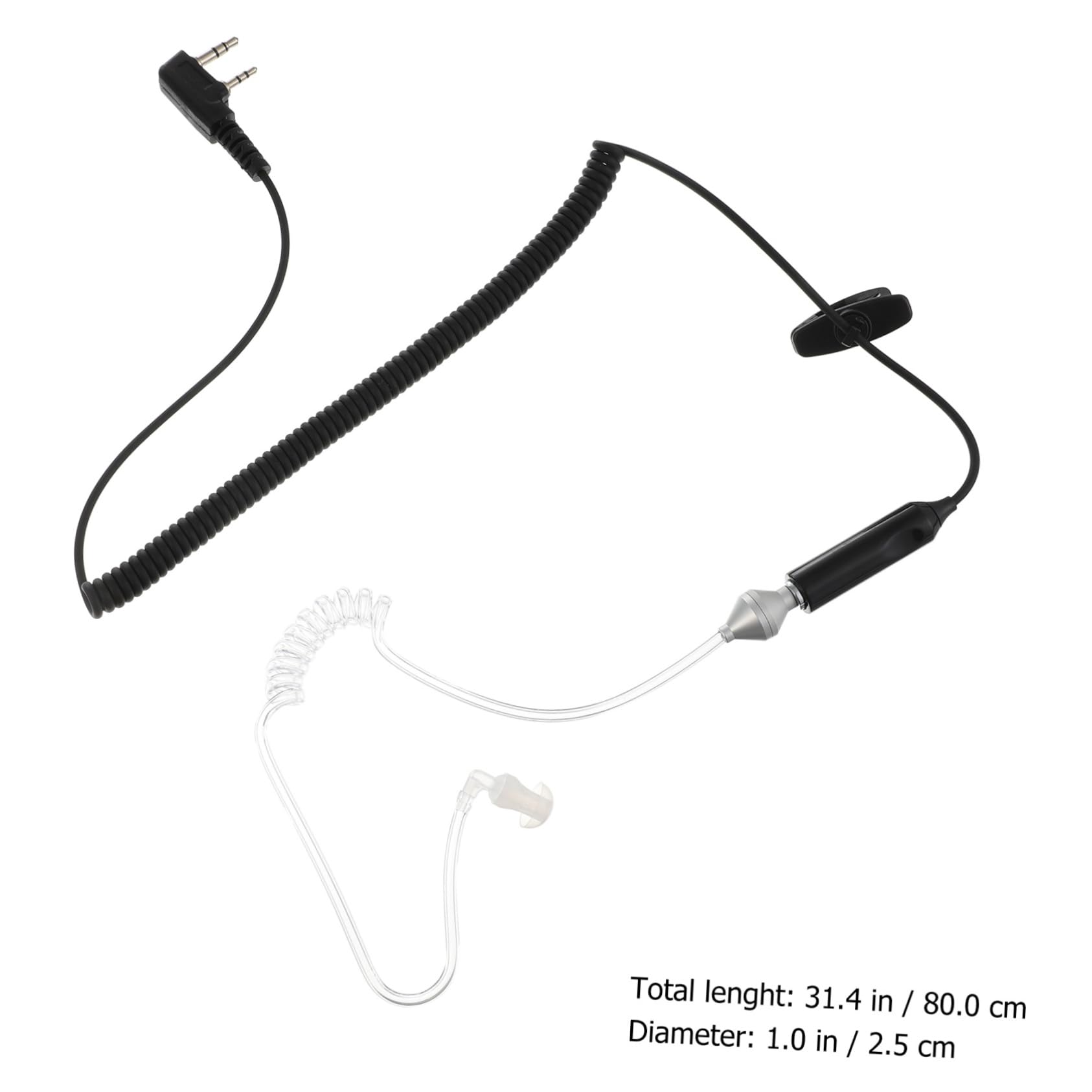 GAROZATION 1set Pin Acoustic Tube Headset with Talk-Listen Button Earphone Adapter Compatible with Handheld Devices Lightweight Noise Reduction Earpiece for Hands Communication