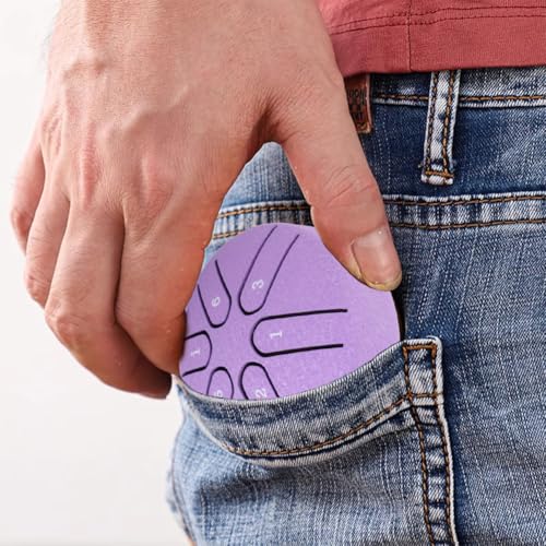 Leopacat Mini Steel Tongue Drum,Handpan Drum 3 Inch 6 Note Sound Healing Drum with Drumsticks,Rain Drum for Outside Garden,Percussion Instrument for Musical Education Mind Healing Yoga Meditation - Image 4