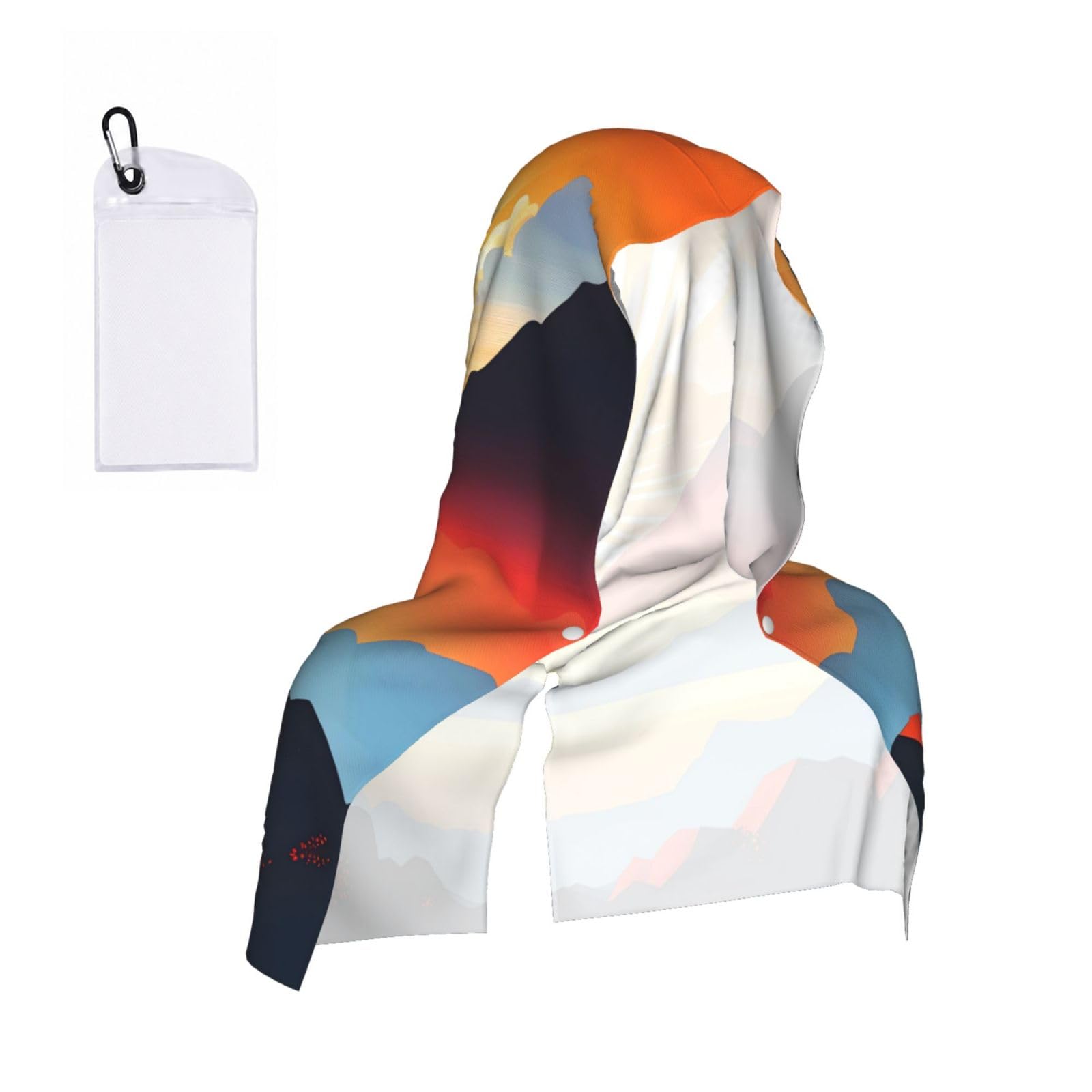 CNTDBU Bright sunrise Cooling Towel Hooded-Instant Chill Neck Cover for Sports, UV Cooling Rag for Running Gym
