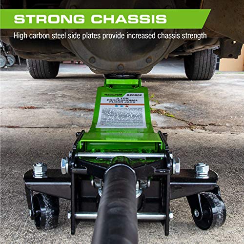 Arcan 3 Ton (6,000 Lbs.) Steel Floor Jack Quick Rise Dual Piston Pump Low Profile, Car Jack, Truck Jack, Service Jack, Farm Jack (A20002) #TOP2