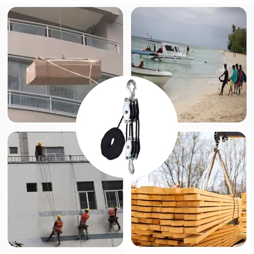 Heavy Du Pulley – 1000 kg Tragkraft, manueller Seilzug, industrielles GTH-Kabelsystem, tragbares Hebewerkzeug für Ga zuverlässige Ratschenrolle, Solut