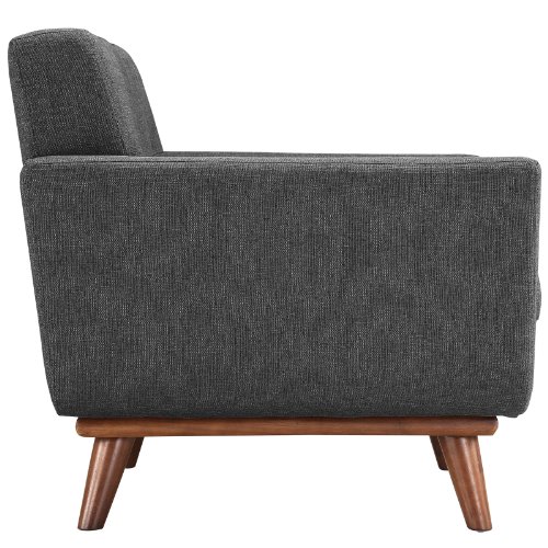 Sillón Moderno Tapizado Tela Gris miniatura 5