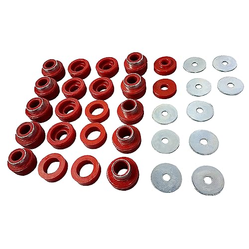 BST BSSP Body Mount Bushings Insert Red 22-Piece Kit for 1987 1988 1989 1990 1991 1992 1993 1994 1995 Jeep Wrangler 1-105 Body Mount Kit Fits 87-95 Wrangler (YJ)