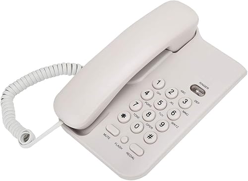 Vbestlife Teléfono inglés con cable minibotón grande soporte para teléfono fijo de escritorio para colgar en la pared apto para hotelhogaroficina