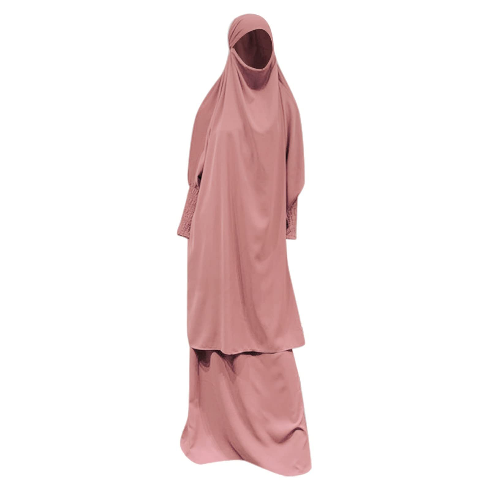 CLMJHG Abaya für Damen, muslimische Kleider, Robe, Damen, muslimisches Abaya-Kleid, Ramadan-Gebetskleidungsstück, Hijab mit Kapuze, Dubai, vollständige Abdeckung, Islam-Robe, afrikanischer