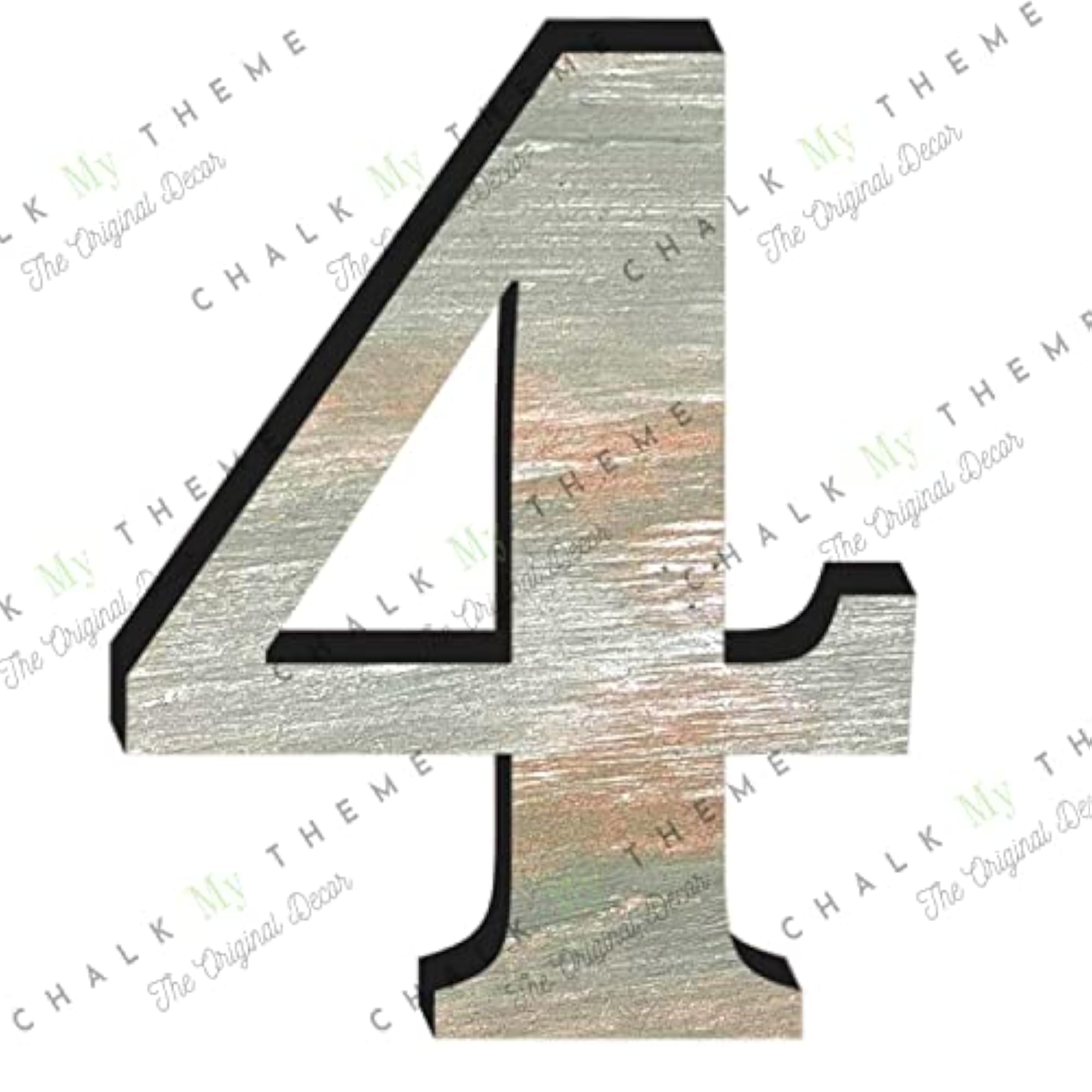 Wooden Number 4 for Wall Decoration