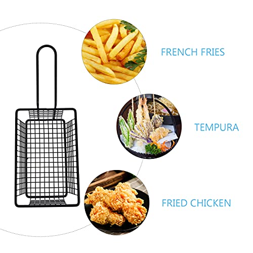 Cabilock Cesta para Freidora de Malla de Alambre con Mango para Papas Fritas, Snacks y Comida Frita, Cesta de Alimentación de Grado Alimenticio, Drenaje de Aceite, para Hogar y Restaurantes miniatura 4
