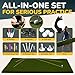 Amazique 5×4 Golf Mat, Non-Slip Hitting Mat with 40mm Total Thickness, 20mm Realistic Turf + 20mm EVA Foam Base, PGA Pro Trusted Indoor & Outdoor Golf Practice Mat with Training Kit, Green