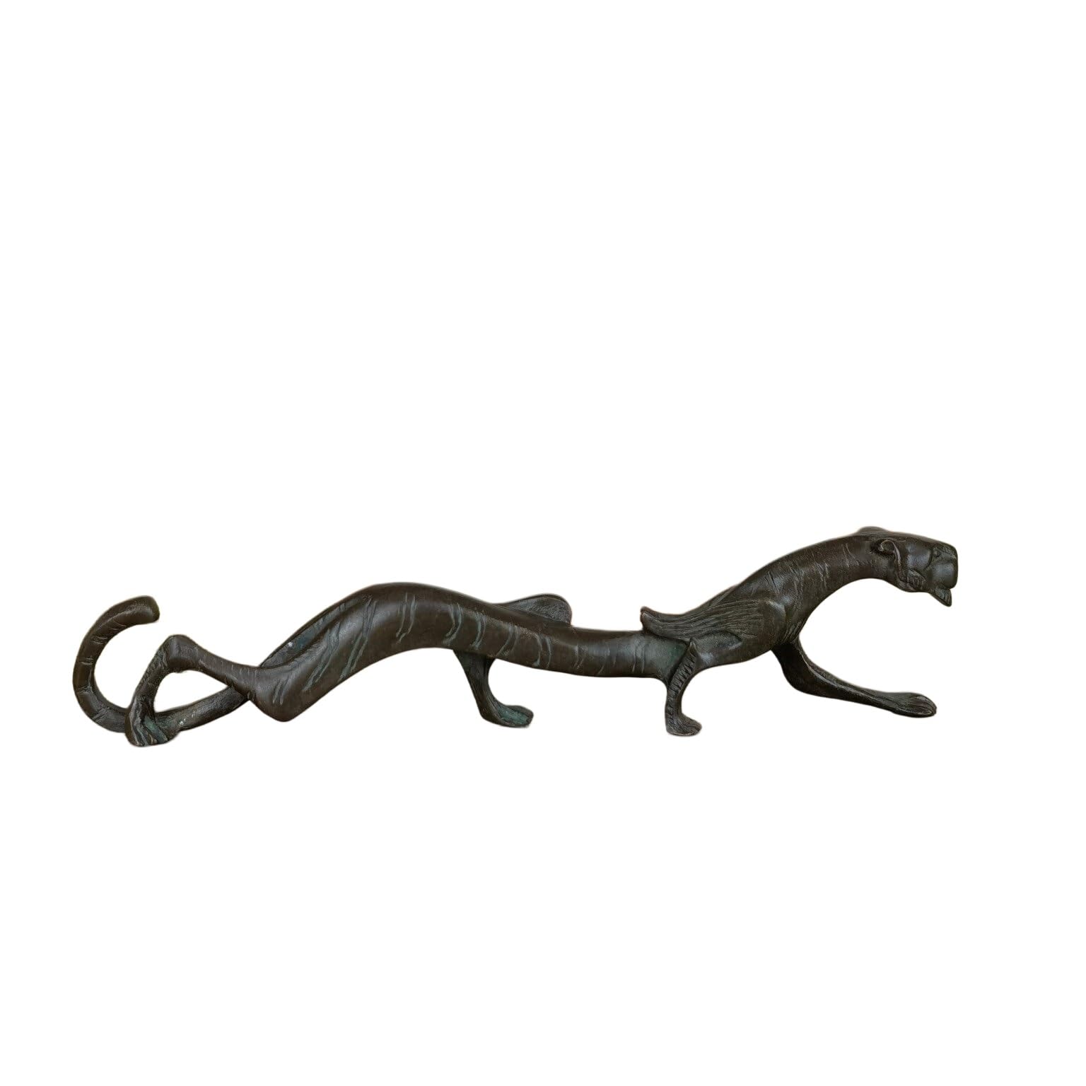 Huolimxun Retro Copper Tiger Pen Holder, Auspicious Animal Pen Holder, Study Desk Decoration, Solid Copper Collectible Handicrafts