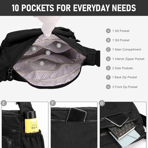 Bolso cruzado de nylon para mujer, impermeable y ligero miniatura 4