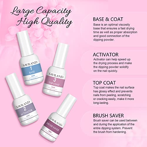 Saviland 29Pcs Dip Powder Nail Kit Starter- 20 Colors Dip Powder Kit, Dip Nails All Season Dip Nails Powder Starter Kit & 15Ml Liquid Set With Base Top Coat Activator Brush Saver For Nail Beginners And Professionals, Spring Gift For Ladies #TOP3