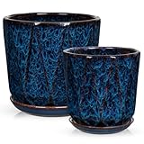 Oairse Ceramic Pots for Plants, 8+6 inch Plant Pots with...