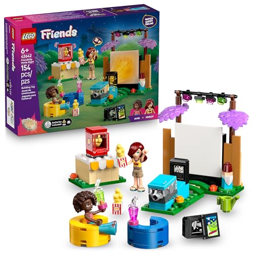 LEGO Friends Friendship Movie Night Pretend Play Building Toy - Interactive Storytelling Playset for Girls & Boys, Ages 6+ - Includes Paisley and Aliya Minidolls - Gift Idea for Birthdays - 42642