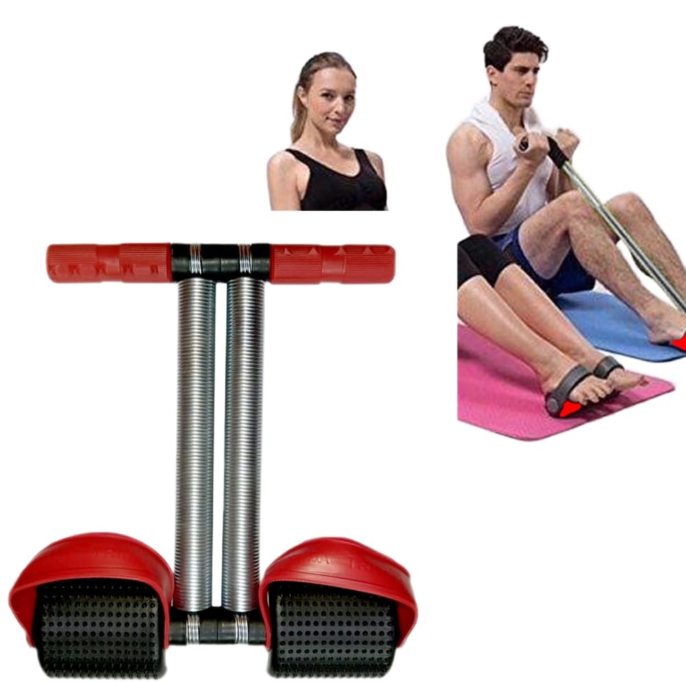 Owlix 3 in One Combo| Tummy Trimmer Sweat Belt Wrist Band Ab Exerciser (Red)-image-35