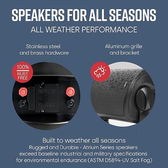 Polk Audio Atrium 8 All Weather Outdoor Loudspeakers - Pair (Black)