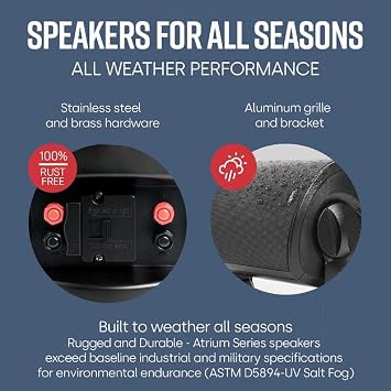 Polk Audio Atrium 8 All Weather Outdoor Loudspeakers - Pair (Black)