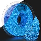 AMOLEN 3D PLA Printer Filament, 1.75mm Glow in The Dark Shiny Firefly Blue PLA Filament for 3D Printing, Best with UV Lamps, 1kg Spool (2.2lbs), Dimensional Accuracy +/- 0.02 mm, Fit Most 3D Printers