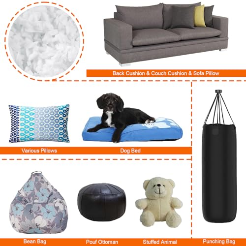 TYJTYDGF Bean Bag Filler, 44 LBS Premium Shredded Memory Foam Filling,for Dog Bed or Couch Cushion Bean Bag Chair,Pillow Stuffing,Stuffed Animals,Ottoman Couch Cushion - Thumbnail 7
