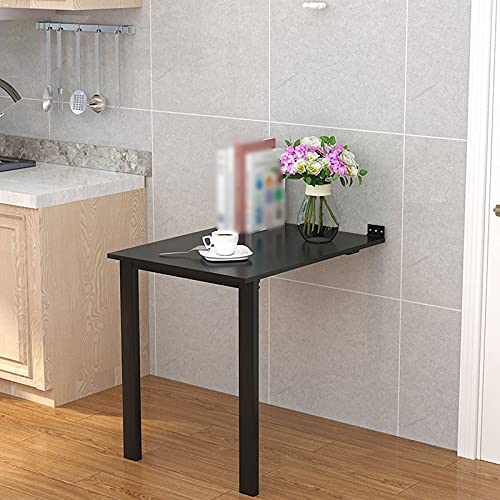 Table pliante murale rabattable et établi en bois robuste noir