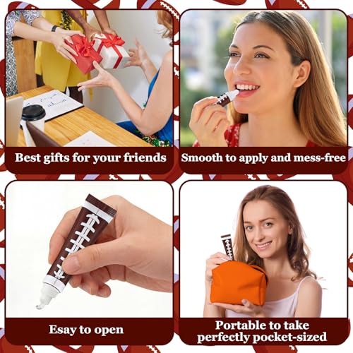 Image of 36 Pcs Football Party Favors Team Gifts Football Lip Balm Bulk 0.35 oz Vanilla Flavored Moisturizing Lip Sports Gift Rugby Accessories for Women Men Sports Lovers Players Coach Party Supplies
