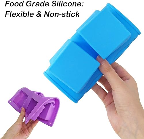 Miniatura 4 de 3 paquetes de 6 cavidades de molde de silicona para hornear pasteles (morado, azul, rosa), molde para hornear DaKuan para pastel, molde de chocolate