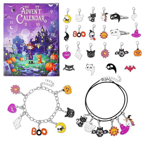 Calendario de Adviento de Halloween 2025, para niñas y niños con calendario de cuenta regresiva de regalo único de 24 días, calendario de cuenta regresiva de 24 días, diseño de castillo espeluznante