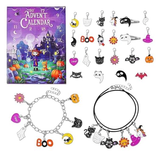 Calendario de Adviento de Halloween 2025, para niñas y niños con calendario de cuenta regresiva de regalo único de 24 días, calendario de cuenta regresiva de 24 días, diseño de castillo espeluznante