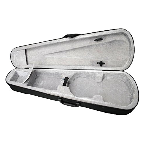 EPOFIT 4/4 Violin Case, Full Size Triangle Shape Violin Case, Cloth Exterior, Soft Lining, Black+Silver Grey