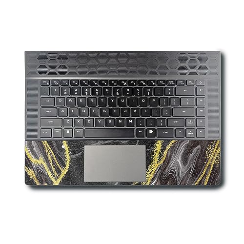 Image of MightySkins Glossy Glitter Skin Compatible with Alienware X16 R1 (2023) Full Wrap Kit - Black Marble Glitter | Protective, Durable High-Gloss Glitter Finish | Easy to Apply | Made in The USA