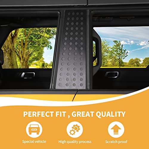 Image of RAZPOY for Bronco B Pillar Post Panel Cover, Rear Door Window Decal Compatible with 2021 2022 Ford Bronco Exterior Accessories 4-Door, Aluminum Alloy