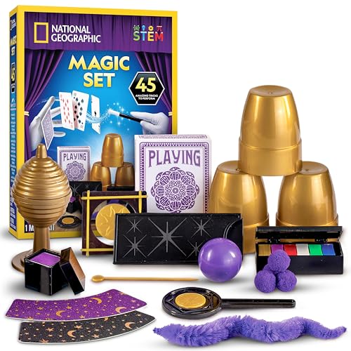 NATIONAL GEOGRAPHIC Kids Magic Set - 45 Magic Tricks for Kids with Step-by-Step Video Instructions from a Professional Magician, Toys for Boys & Girls