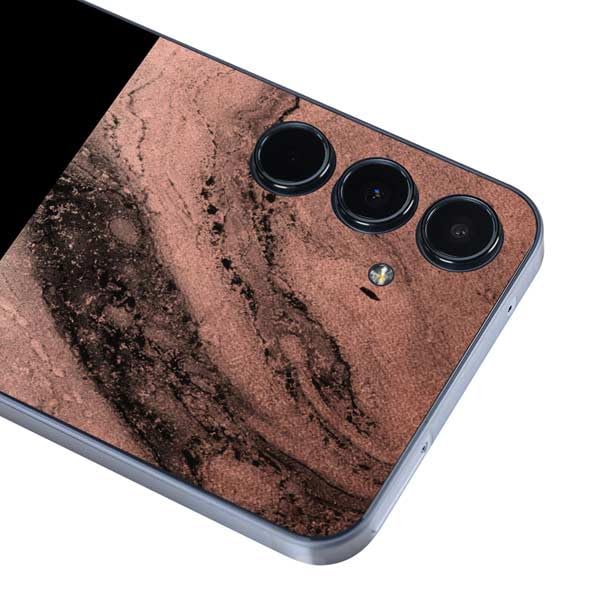 Skinit Decal Phone Skin Compatible with Galaxy A36 5G - Rose Gold and Black Marble Design
