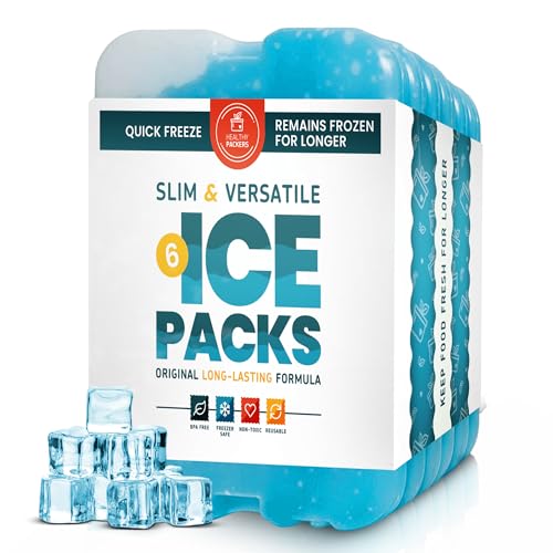 Image of Healthy Packers Ice Packs for Lunch Boxes & Coolers - Freezer Packs - Original Cool Pack | Cooler Accessories for Beach, Camping & Fishing | Slim & Long-Lasting Reusable Ice Pack for Cooler