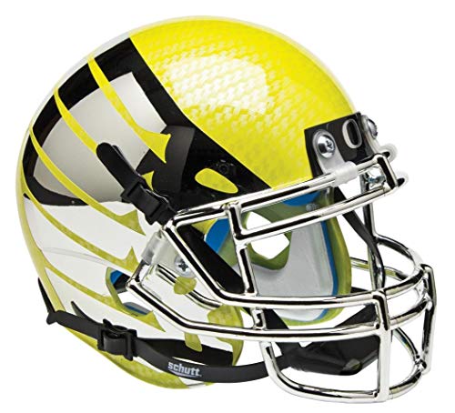 NCAA Oregon Ducks Yellow Wing and Carbon Fiber Authentic Helmet, One Size