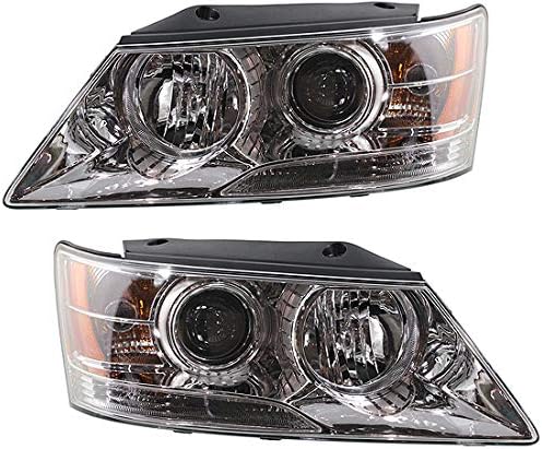Garage-Pro Driver and Passenger Side Headlight for Hyundai Sonata 2009-2010 Halogen With bulb(s) Replaces# 921010A500 921020A500