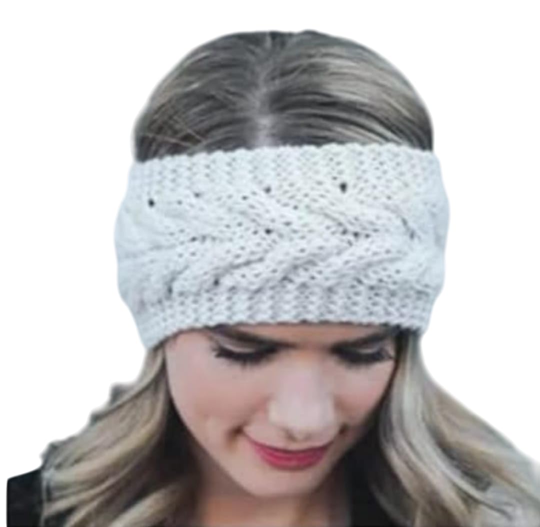 capichino Winter Headband for Men and Women Head Wrap Soft Fleece Knitted Woolen Warm Hair Band Unisex Acrylic Skull Stretchy Earwarmer Earmuffs Hair Accessory (Beige)(Pack f 1)-picture-37