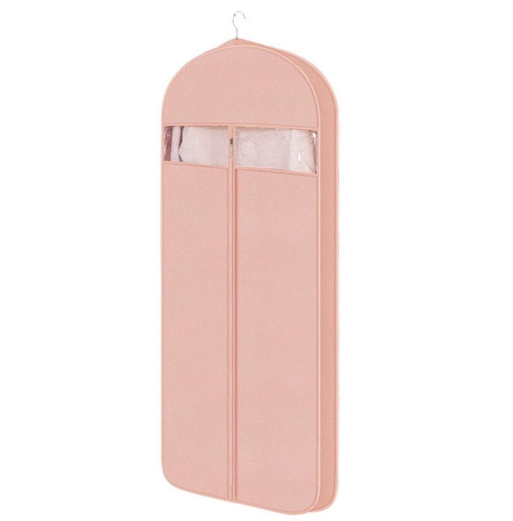 Coat Garment Bags Suit Cover 5 Pack 4.3" Gusseted Garment Bags For Hanging Clothes Travel With Clear Window Clothes Protectors(Pink,60 * 110cm)