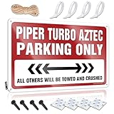 Man Cave Sign Funny Piper Turbo Aztec Parking Only Tin Sign Retro Room Decor Tin Wall Decor (Size : 20X30CM)