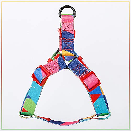 Hundegeschirr in 3 verschiedenen Größen, leicht verstellbar, Mehrfarbig, robust, passende Leine und Halsband verfügbar (Mehrfarbig - rot/blau/grün) Cover