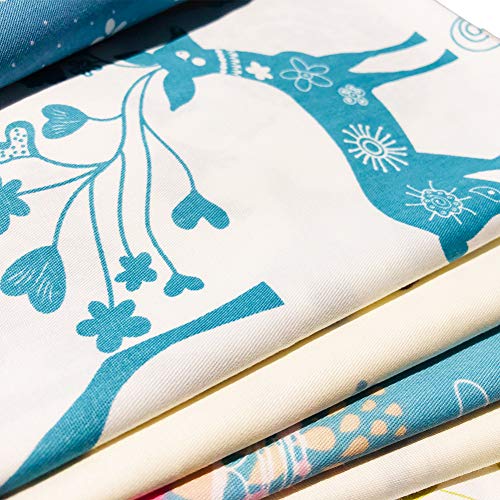 Flic-Flac WJCR-FB-HB5151-10P-BLUE 20 X 20 Inches (51Cmx51Cm) Fat Quarter Cotton Quilting Fabric Thick Craft Printed Fabric High Density Bundle Squares Patchwork Lint Diy Sewing (10Pcs thumb #2