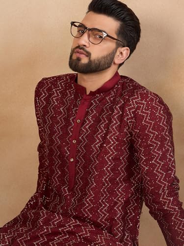 Image of Amazon Brand - Tavasya Men Linen Traditional Regular Kurta | Ethnic Wear