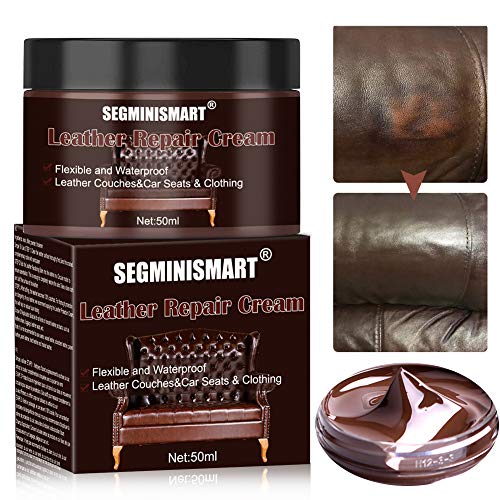 SEGMINISMART Kit de Reparación de Cuero,Kit de Restauración para Sofás, Sofás de Asiento de Coche, Bolsa, Cinturón, Zapatos, Reparación de Arañazos,Reparación y más…