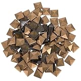 SUPVOX Copper Pyramid Flatback Studs 0.35 Inch 100 Pcs Rivet Studs for Leathercraft DIY Clothes Bags Shoes Decoration Accessories