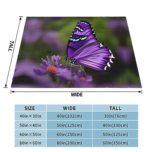 Plaid papillon violet couverture chaude pour canapé et lit - 5