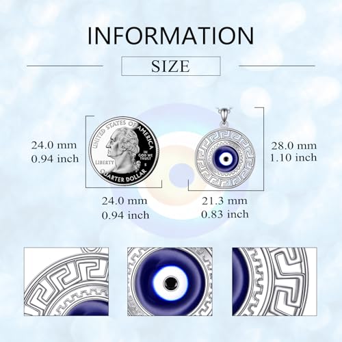 Evil Eye Necklace 925 Sterling Silver Evil Eye Pendant Necklace Evil Eye Jewelry Gifts for Women4