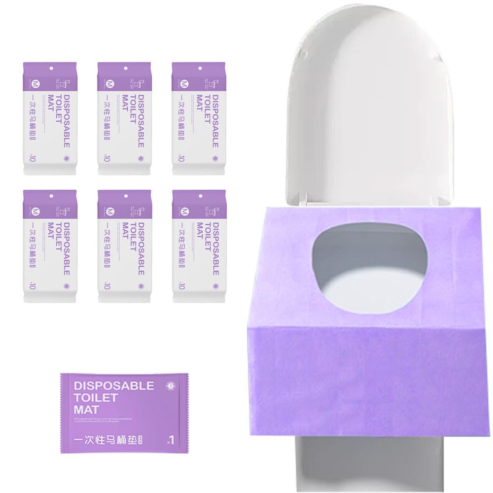Wegwerp toiletbrilhoezen, 60 stuks waterdichte toiletpapierpads voor Wegwerp toiletbrilhoezen, 60 stuks waterdichte toiletpapierpads voor